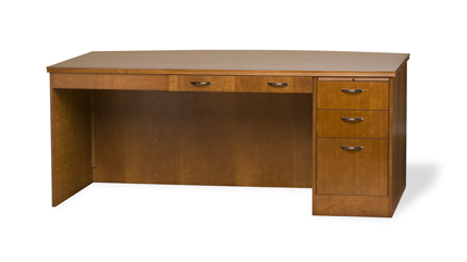 Old Dominion Desk - Single Pedestal Bow Front Right